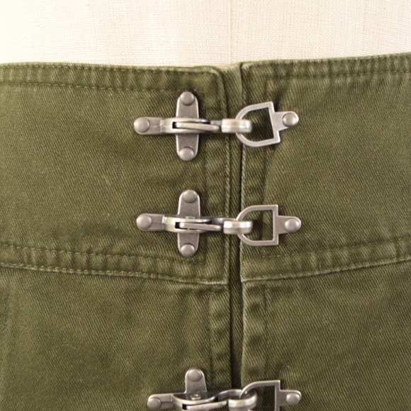 ❌SOLD❌Nasty Gal Military Green Denim Mini Skirt - Picture 4 of 7